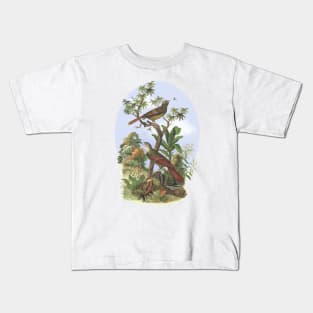 Tropical Birds Nature Illustration Kids T-Shirt